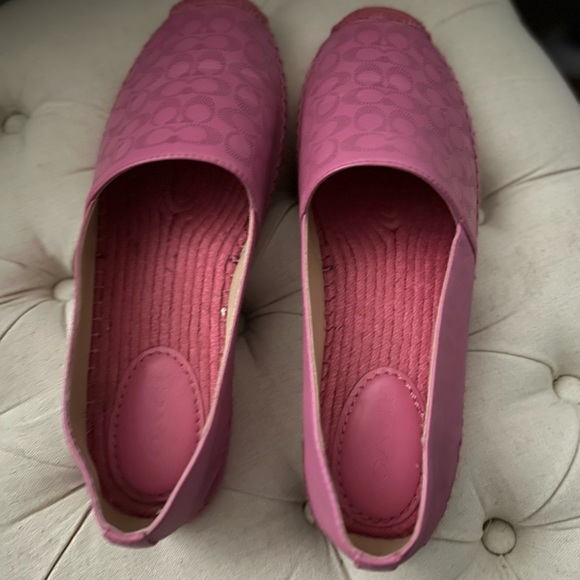 Pink coach espadrille shoes. Size 9.5. Worn only once. Smoke free home. - Picture 2 of 4